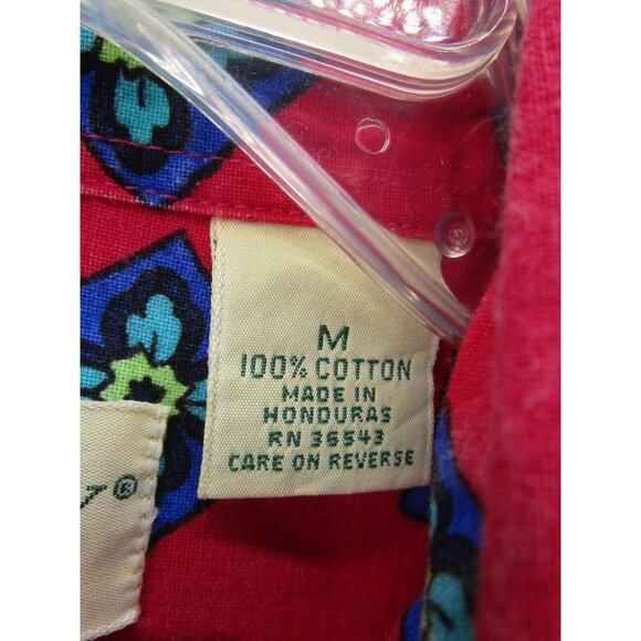 VINTAGE St Johns Bay Shirt Medium 90s Button Down Hawaiian Floral Camp - Picture 9 of 10